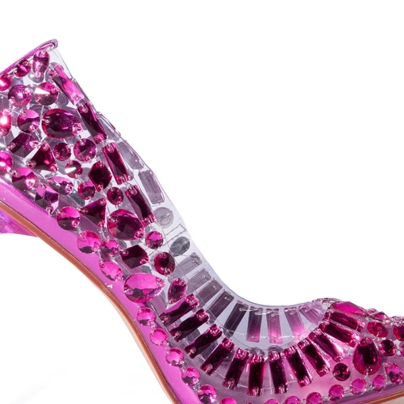 "FUTURISTIC SAS" Glamorous Pink Embellished Heels - Picture 4 of 4
